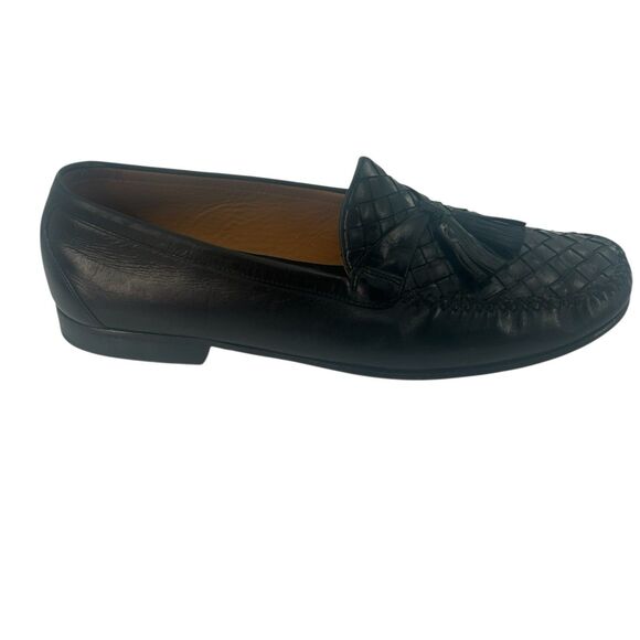 COLE HAAN Mens Casual Dress Shoes Black Woven Leather Tassel Loafer SZ 12 Resort main image 8